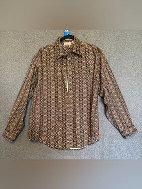 Natural Issue Brown Printed Long-Sleeve Button-Down Shirt